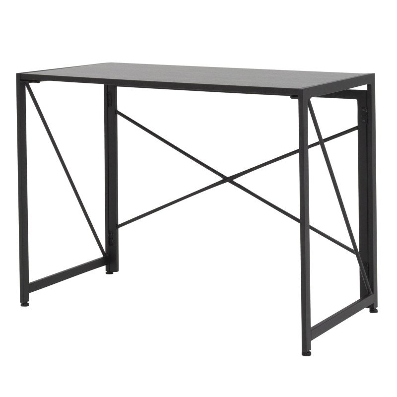Bureau pliable minimaliste noir en bois TRINITY