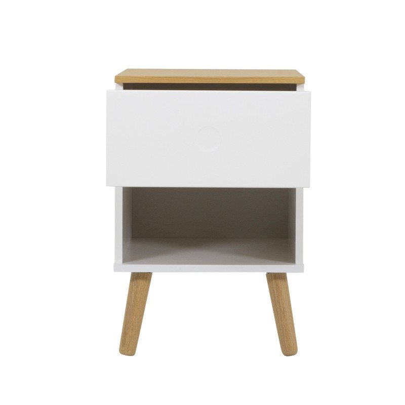 Table de chevet 1 tiroir en bois ZINO