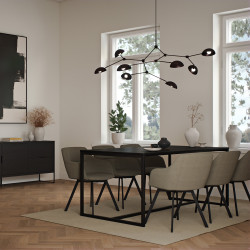 Table contemporaine de salle à manger noir LOGO