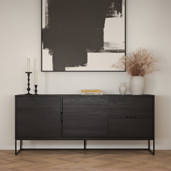 Buffet bas contemporain noir LOGO