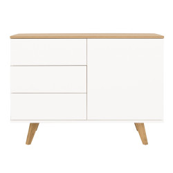Petit buffet 109cm en bois MDF plateau chêne AMELIA