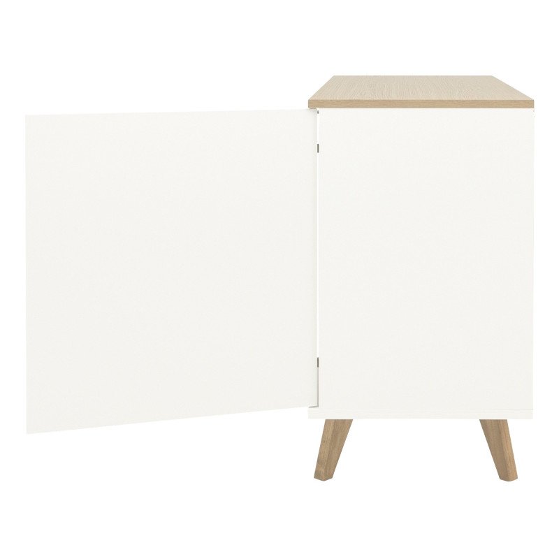 Petit buffet 109cm en bois MDF plateau chêne AMELIA