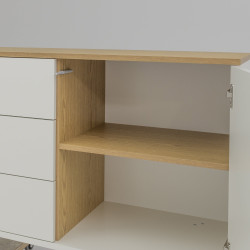 Petit buffet 109cm en bois MDF plateau chêne AMELIA