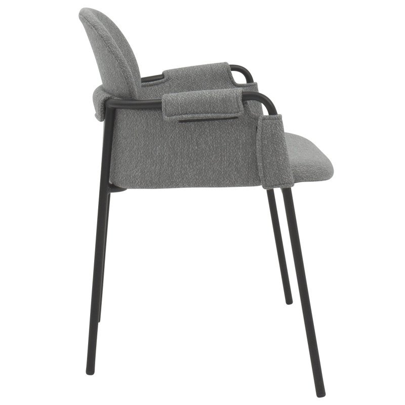 Set de 2 chaises de salle à manger en tissu et métal SONA