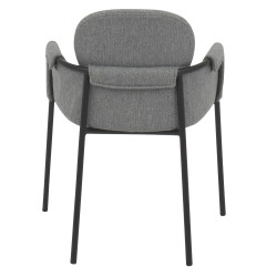 Set de 2 chaises de salle à manger en tissu et métal SONA