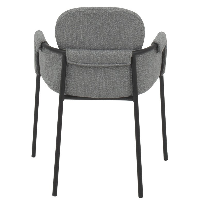 Set de 2 chaises de salle à manger en tissu et métal SONA