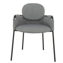 Set de 2 chaises de salle à manger en tissu et métal SONA