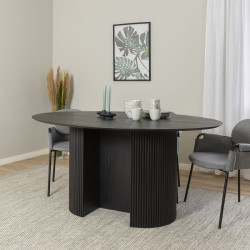 Set de 2 chaises de salle à manger en tissu et métal SONA