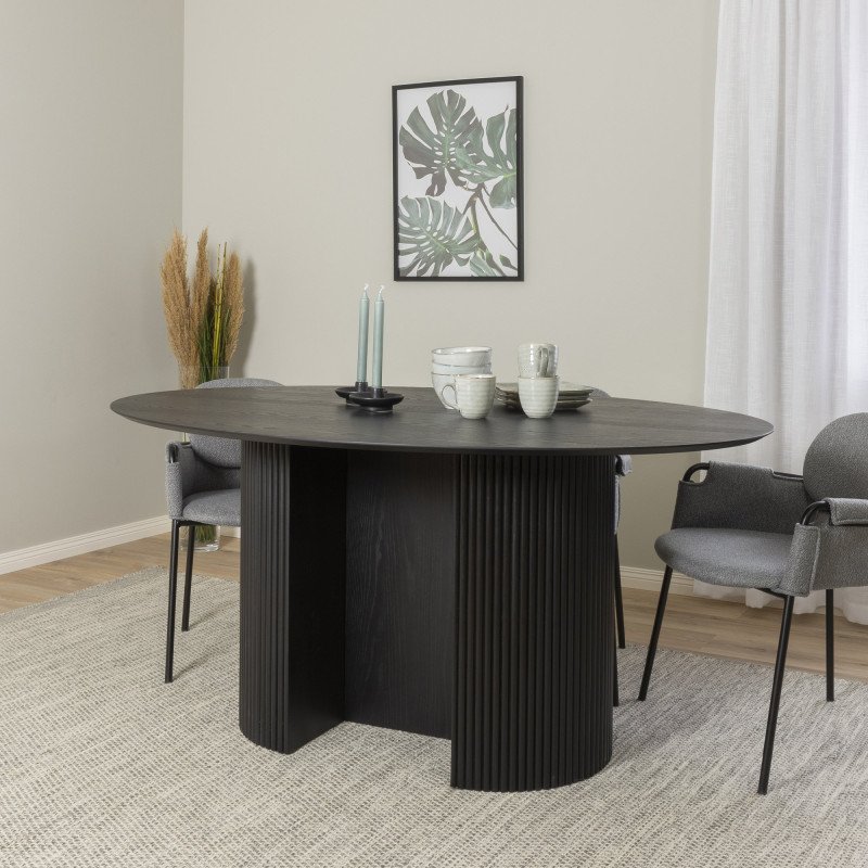 Set de 2 chaises de salle à manger en tissu et métal SONA