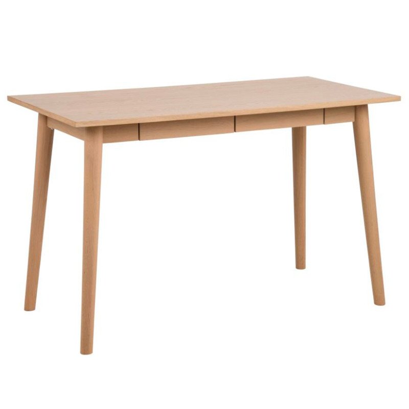Bureau 2 tiroirs en bois clair ARMANDO