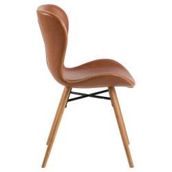 Lot de 2 chaises en simili camel pieds bois MATILDA