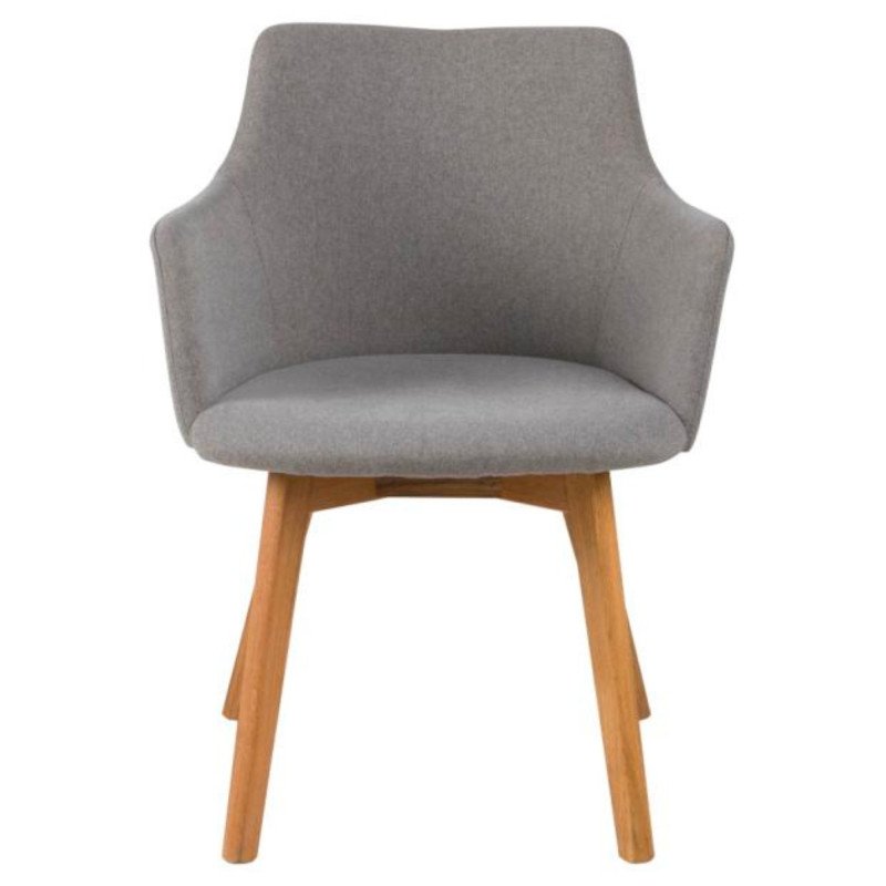 Lot de 2 chaises avec accoudoirs en tissu gris BELLE