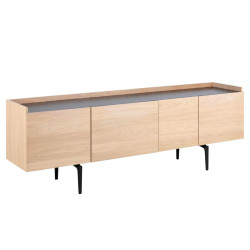 Buffet en bois clair 200cm 4 portes COPEK