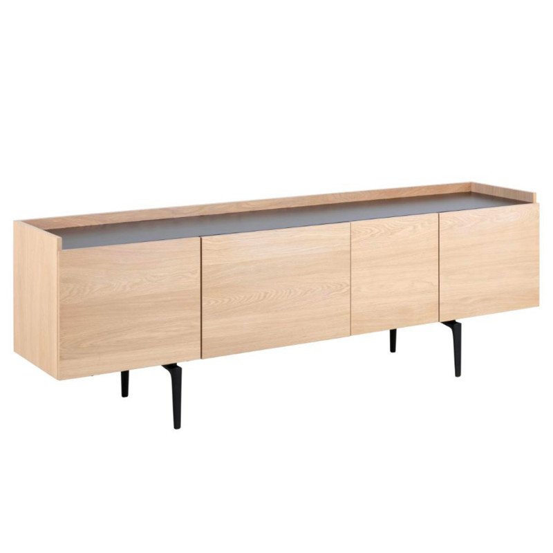 Buffet en bois clair 200cm 4 portes COPEK