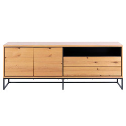 Buffet moderne en bois et métal noir 197cm WARLANA