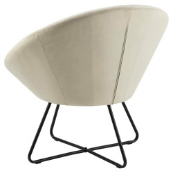 Fauteuil rond en velours pieds métal noir CENTIX