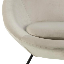 Fauteuil rond en velours pieds métal noir CENTIX