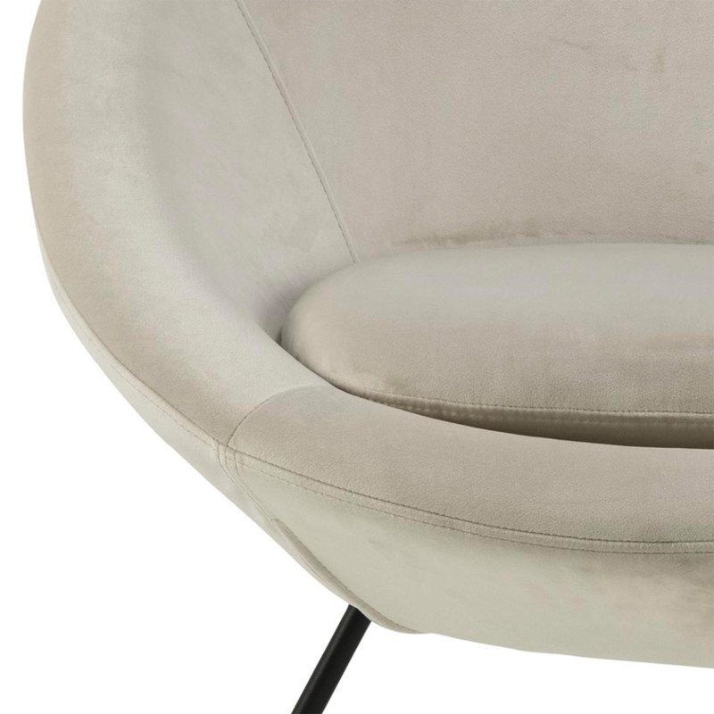 Fauteuil rond en velours pieds métal noir CENTIX