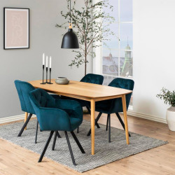 Chaise moderne en velours matelassé LOLETTE