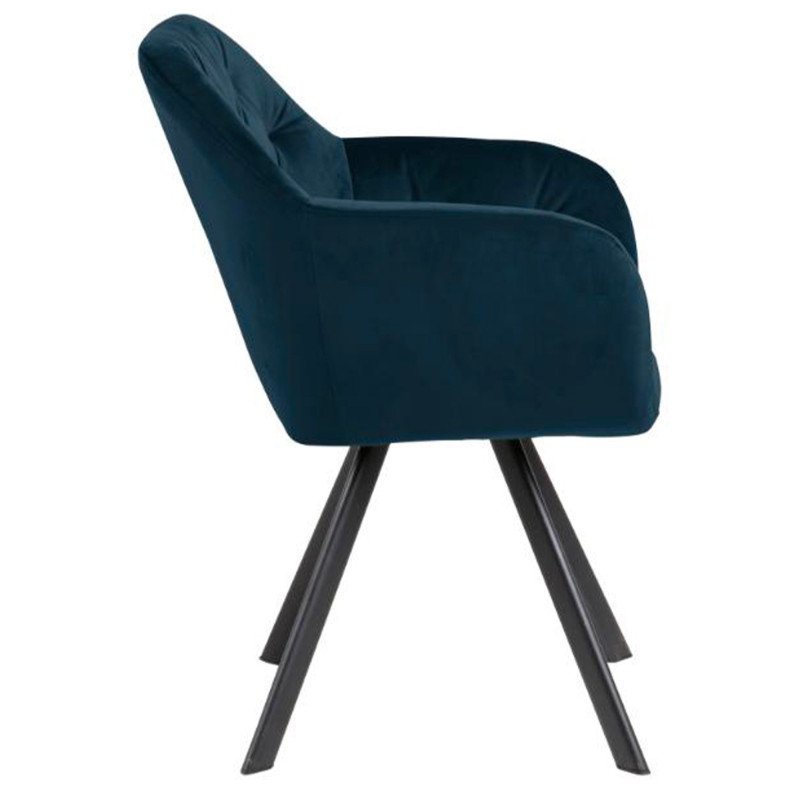 Chaise moderne en velours matelassé LOLETTE