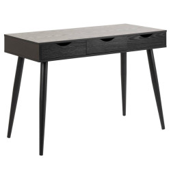 Bureau en bois foncé 3 tiroirs PLUTON