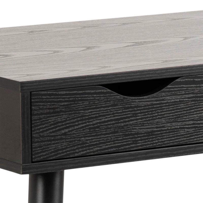 Bureau en bois foncé 3 tiroirs PLUTON