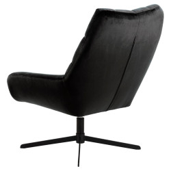 Fauteuil pivotant en velours matelassé gris foncé MONTMARTRE