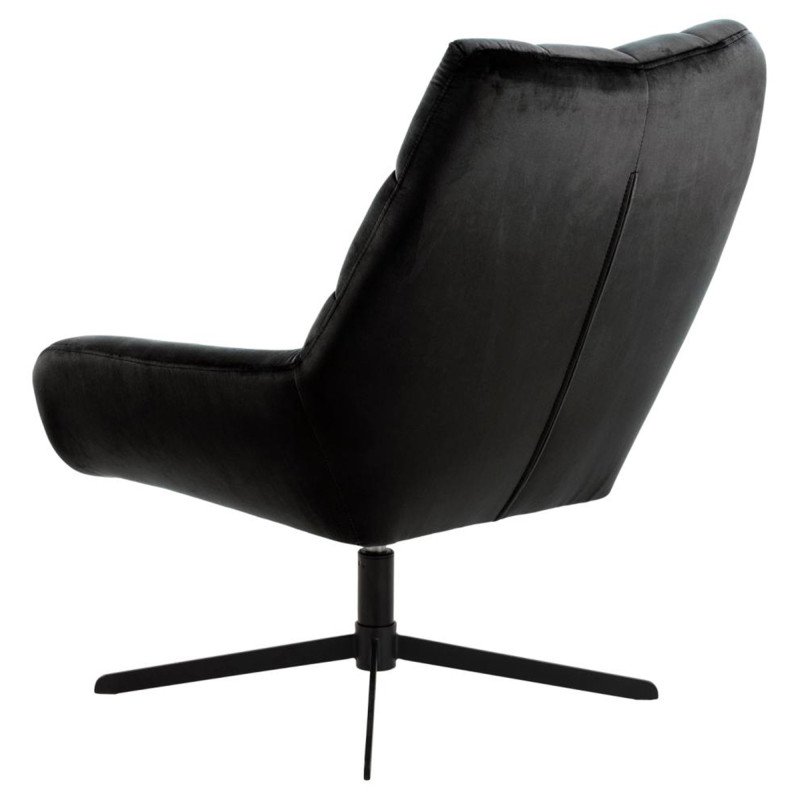 Fauteuil pivotant en velours matelassé gris foncé MONTMARTRE