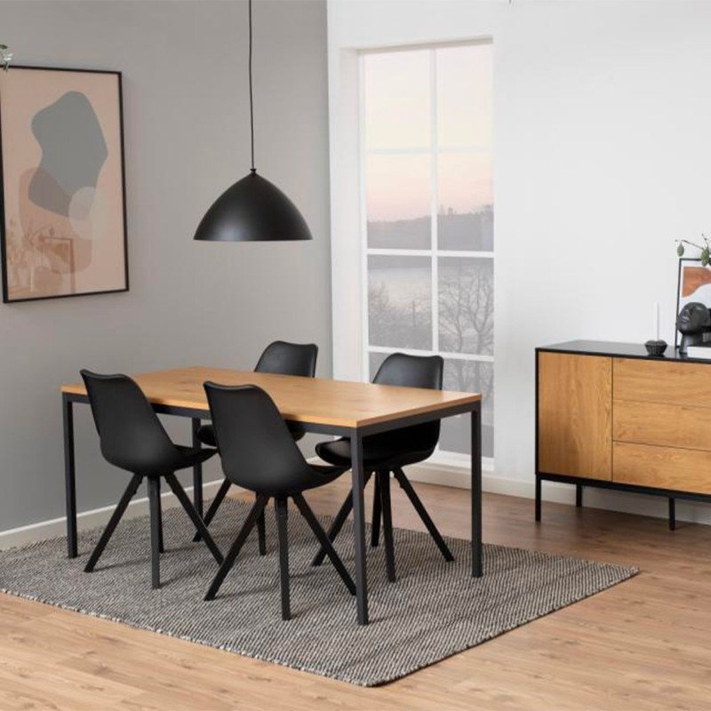 Table à manger 160x80cm en bois et métal SEA
