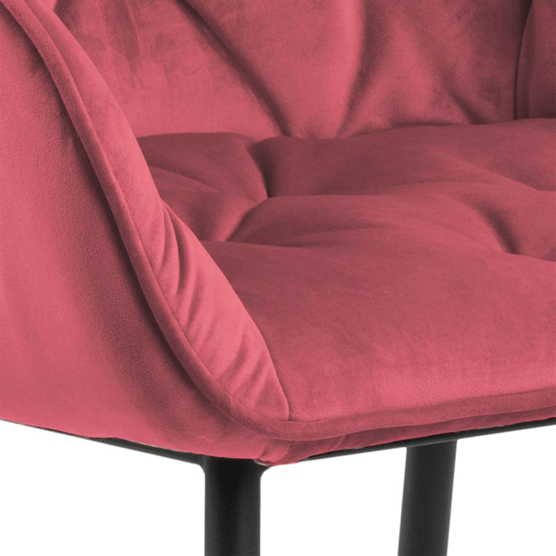 Lot de 2 chaises en velours matelassé avec accoudoirs BROKEN