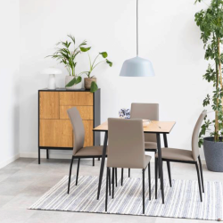 Table à manger carrée 80cm en bois WILLA