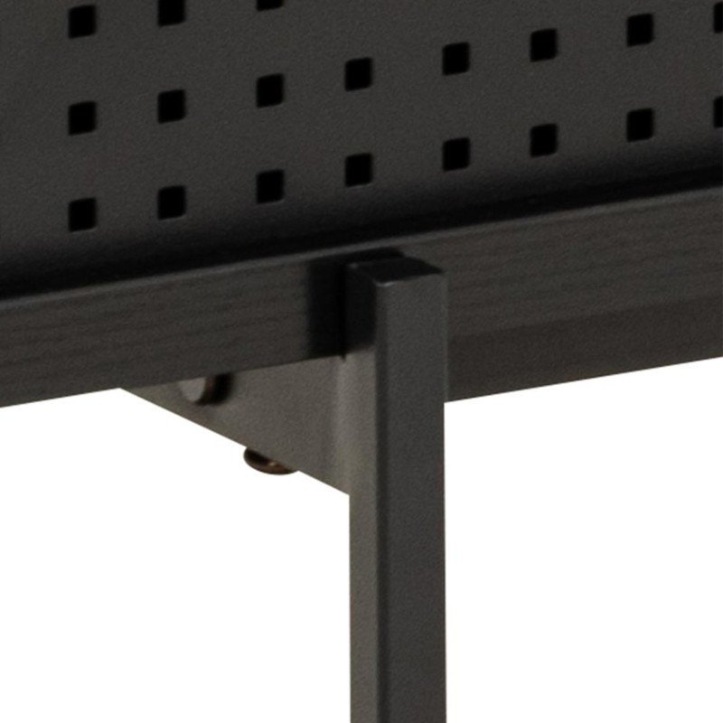 Meuble TV contemporain en bois et métal noir BLACK