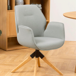 Chaise salle à manger avec accoudoirs en tissu AURORE