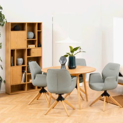 Chaise salle à manger avec accoudoirs en tissu AURORE