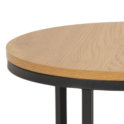 Tables basses rondes gigognes en bois et métal noir SPIRALE