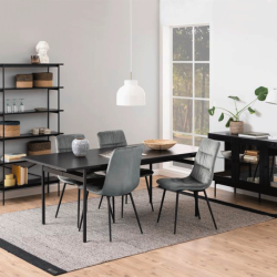 Table à manger en bois noir 200x90cm BLACK