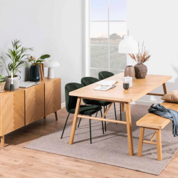 Table à manger moderne en bois massif GALO