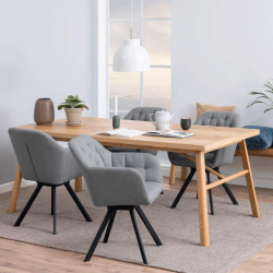 Table à manger moderne en bois massif GALO