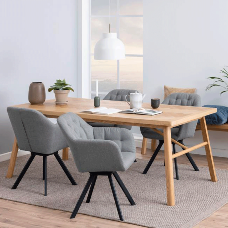 Table à manger moderne en bois massif GALO