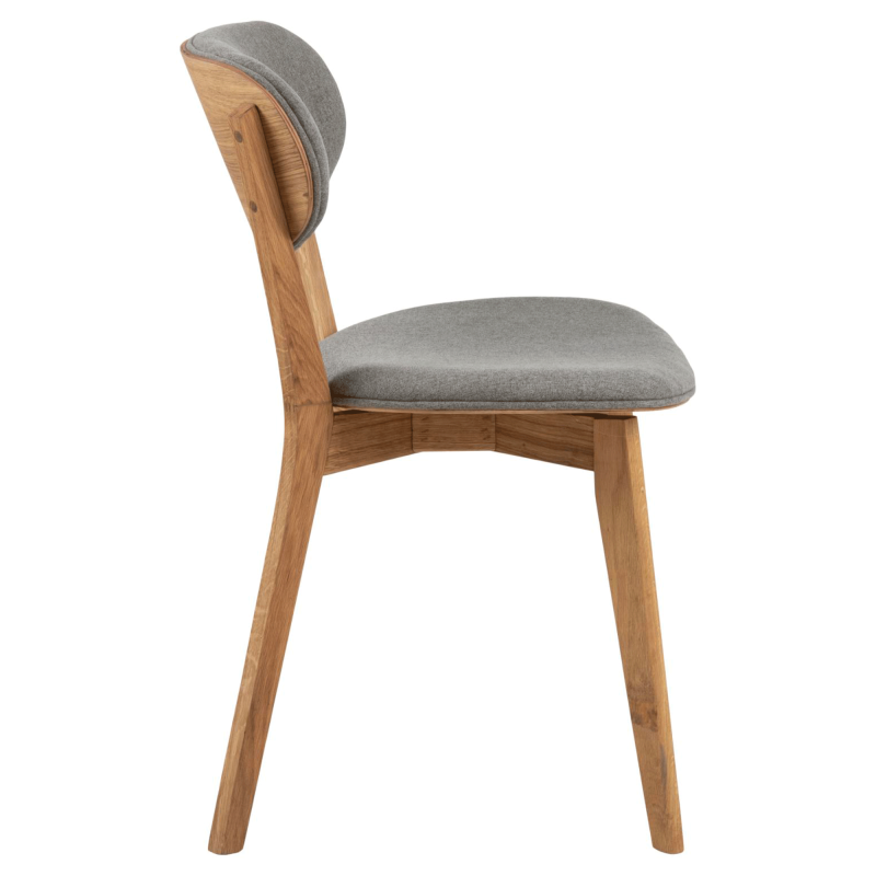 Lot de 2 chaises en bois assise rembourrée grise MINNIE