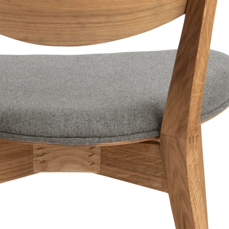Lot de 2 chaises en bois assise rembourrée grise MINNIE