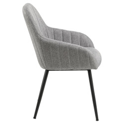 Lot de 2 chaises moderne en tissu gris clair TRADA