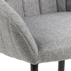 Lot de 2 chaises moderne en tissu gris clair TRADA