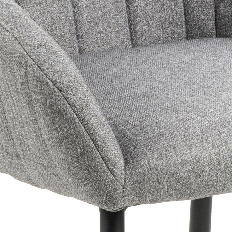 Lot de 2 chaises moderne en tissu gris clair TRADA