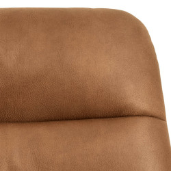 Fauteuil design en cuir camel MILOF