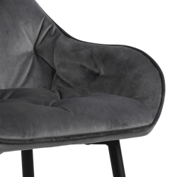 Lot de 2 tabourets design en velours BROKEN