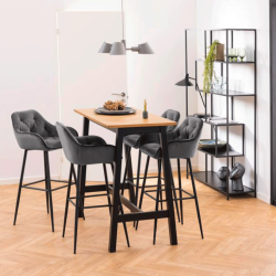 Lot de 2 tabourets design en velours BROKEN