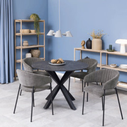 Lot de 2 chaises contemporaines en tissu ANNIE