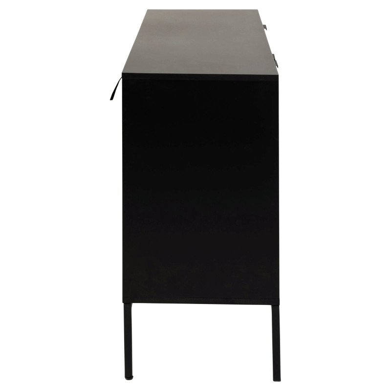 Buffet 2 portes 3 tiroirs en bois et métal noir SEA