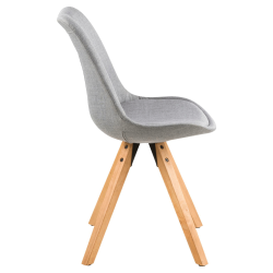 Lot de 2 chaises en tissu pieds bois style scandinave DIMY